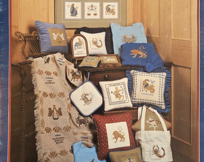 Zodiac Designs Cross Stitch Pattern. FREE SHIPPING. Older Used Condition