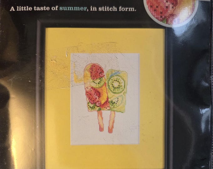 Artiste Fruity Popsicles Counted Cross Stitch Kit. FREE SHIPPING. Good Condition.