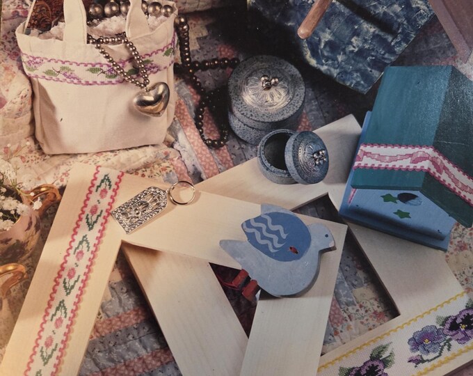 Bucilla Ribband Floral Borders Cross Stitch Pattern - FREE SHIPPING. Used Older Condition