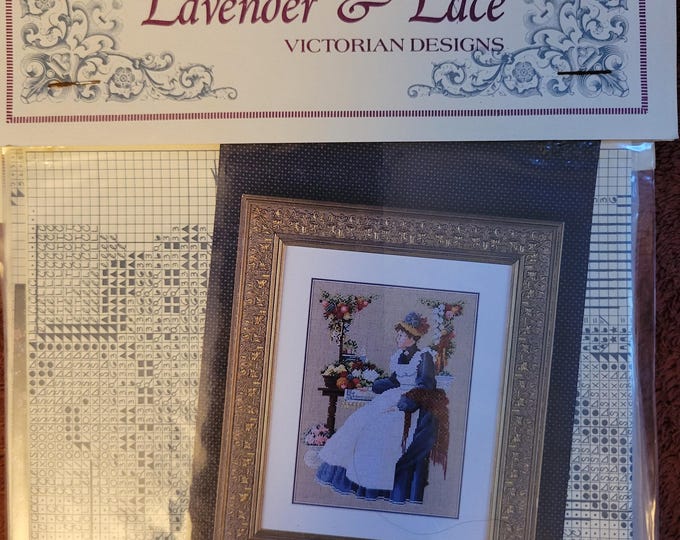 Lavender & Lace County Fair Cross Stitch Pattern. Good Condition. Free Shipping.