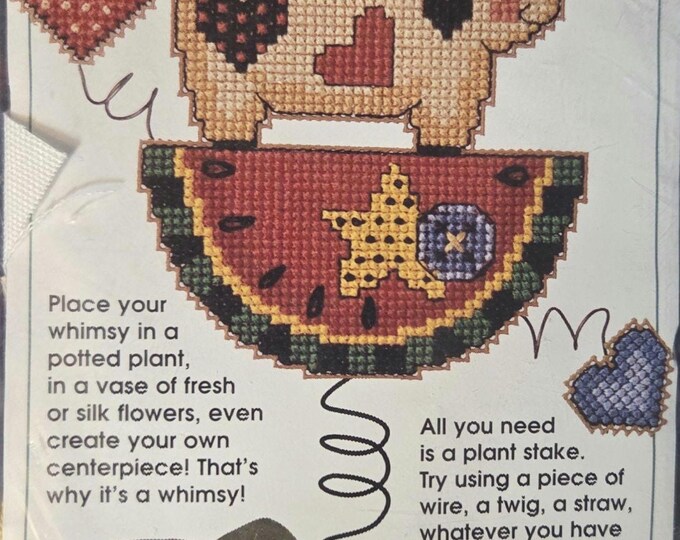 Dimensions Potted Whimsy Flying Pig Whimsy Counted Cross Stitch Kit. FREE SHIPPING. Older Condition.