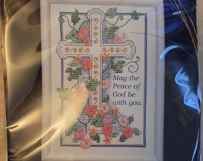 Dimensions Peace Be With You Stamped Cross Stitch Kit. FREE SHIPPING. Older Condition Repackaged.