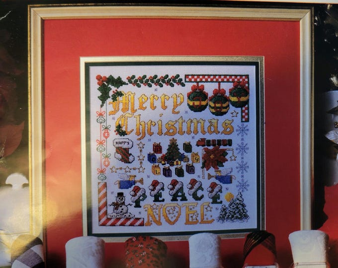 Christmas Alphabets Cross Stitch Pattern. FREE SHIPPING.