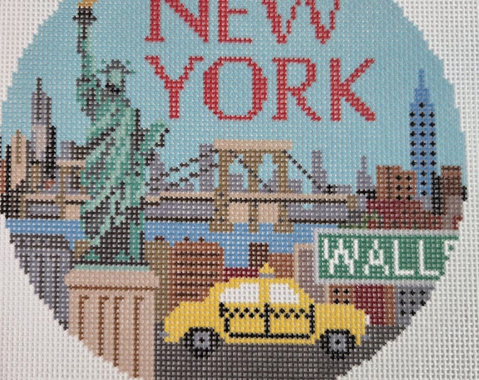 New York Needlepoint Canvas. 18 Mesh 4" Round. New Condition. Free Shipping.