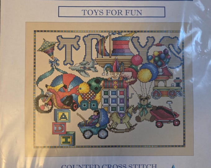 Vickery Toys For Fun Cross Stitch Pattern. FREE SHIPPING. Older Condition.