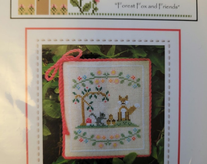 Country Cottage Needleworks Forest Fox and Friends Cross Stitch Pattern Including DMC Floss. FREE SHIPPING.