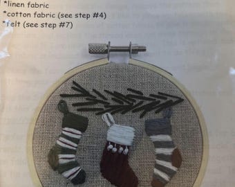 Thread Unraveled Stockings Ornament Embroidery Kit. FREE SHIPPING. New Condition.