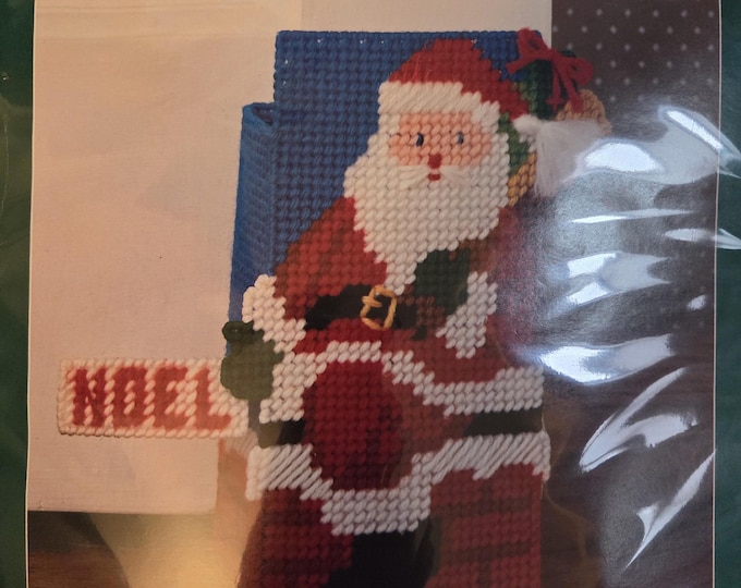 Bucilla Santa Doorstop Plastic Canvas Kit FREE SHIPPING. Older Good Condition. Repackaged in a polybag.