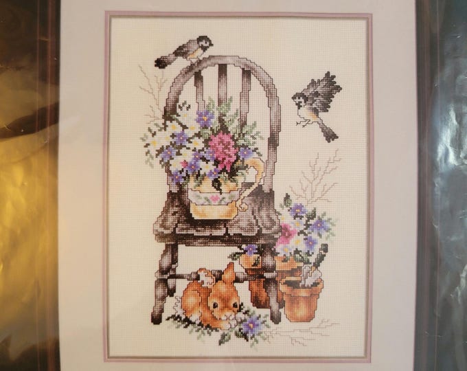 Janlynn Country Gardening Cross Stitch Kit. FREE SHIPPING. Good Condition. Repackaged in a polybag