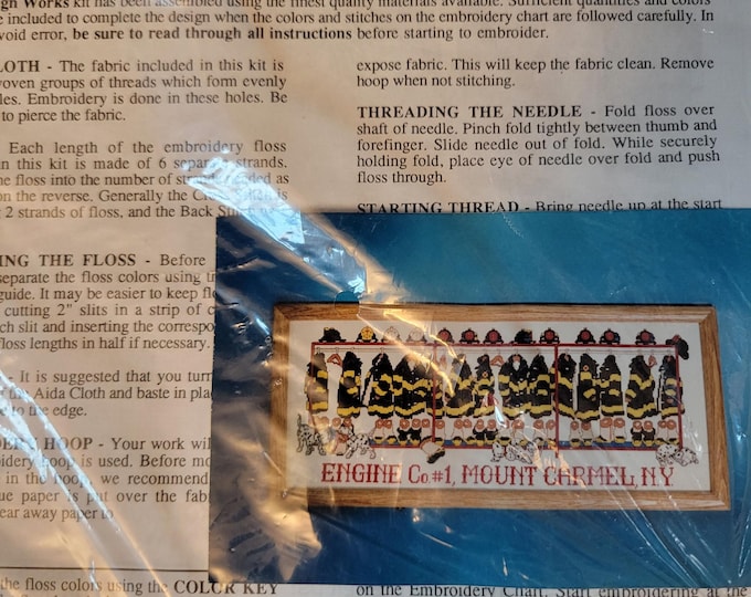 Design Works Waiting at the Firehouse Counted Cross Stitch Kit. FREE SHIPPING. Older Condition.