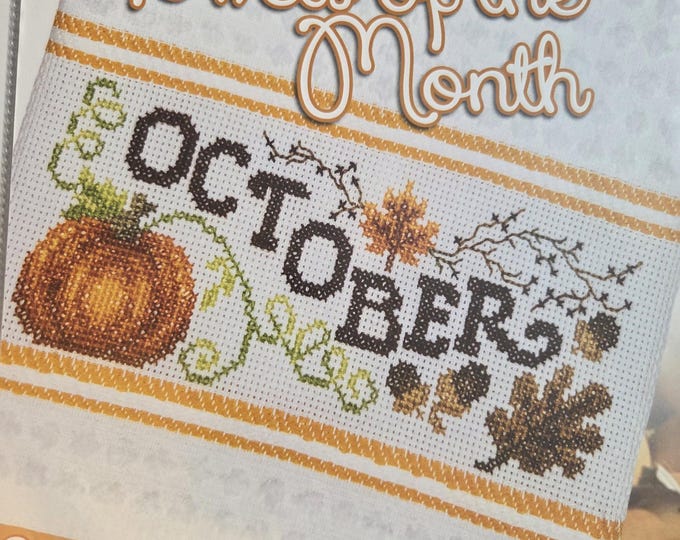 Stoney Creek Towels of the Month October Cross Stitch Pattern. Free SHIPPING. Used Condition.