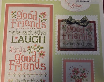 Sue Hillis Good Friends Cross Stitch Pattern. FREE SHIPPING. Used Condition.