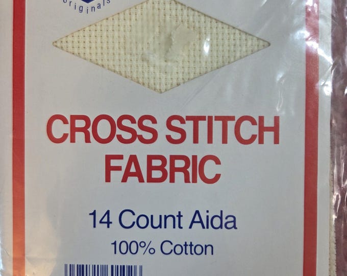 CSO Aida Cloth 14ct 12"x12" ivory. FREE SHIPPING.