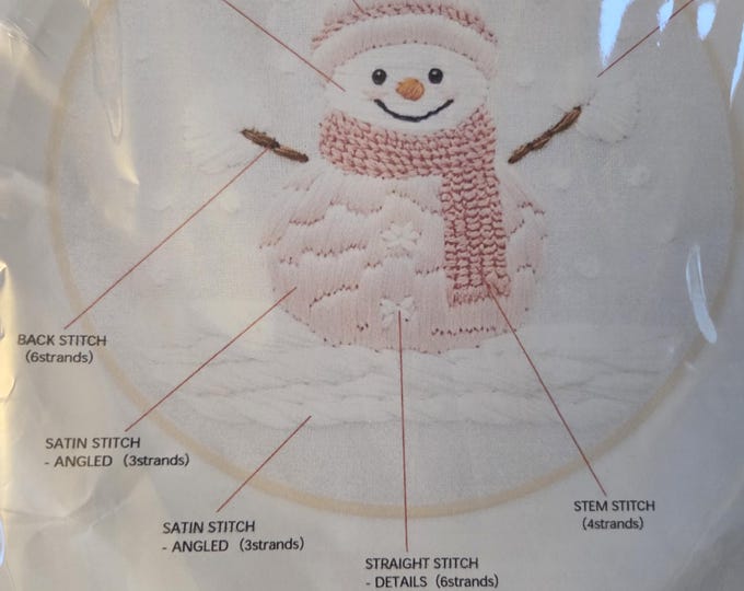 Rubbyoo Snowman Embroidery Kit. FREE SHIPPING. Estate Sale Preowned Good Condition.