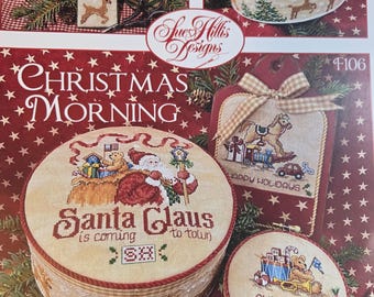 Sue Hillis Christmas Mornimg Cross Stitch Pattern. FREE SHIPPING. Used Condition.