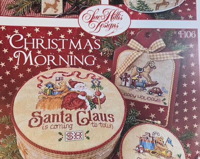 Sue Hillis Christmas Mornimg Cross Stitch Pattern. FREE SHIPPING. Used Condition.
