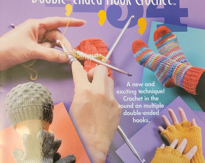 Annies Attic Double-ended Hook Crochet Gloves, Fingerless Gloves, Hats and Socks Crochet Pattern. FREE SHIPPING.