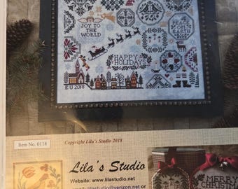 Lila's Studio Holiday Quaker Cross Stitch Pattern. Free SHIPPING. Older Condition.