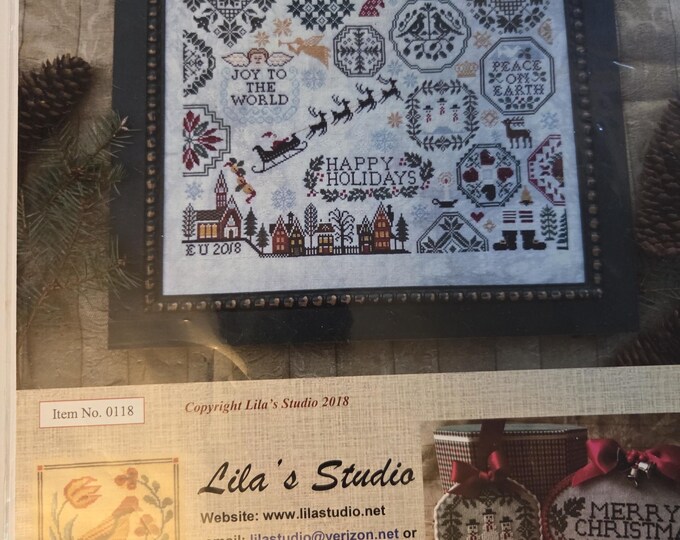 Lila's Studio Holiday Quaker Cross Stitch Pattern. Free SHIPPING. Older Condition.