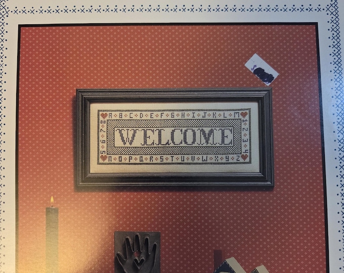 Pat Rogers Welcome Cross Stitch Pattern. FREE SHIPPING. Used Condition.