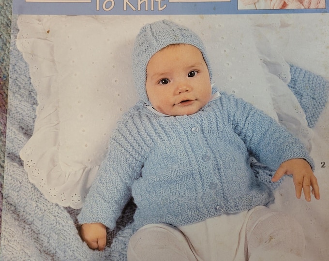 Leisure Arts Sweet Layettes to Knit. FREE SHIPPING. Used Condition.