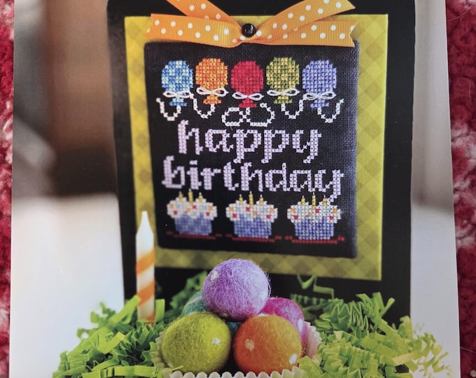 Hands on Designs Happy Birthday Cross Stitch Pattern. Free Shipping. Good Condition.