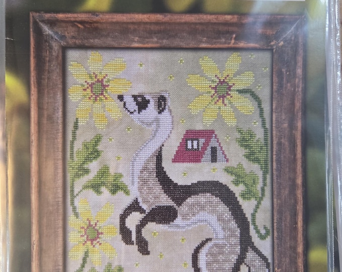 Cottage Garden A Year In The Woods Series #5 The Ferret Cross Stitch Pattern. FREE SHIPPING. New Condition.