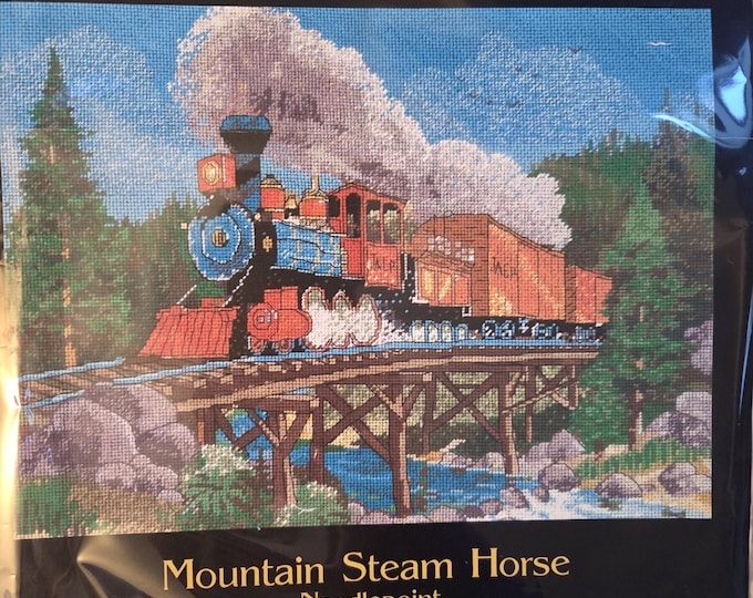 Candamar Designs Gold Collection Mountain Steam Horse Needlepoint Stitch Kit. FREE SHIPPING. Preowned Repackaged  Condition.