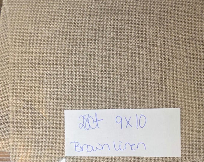 28ct 9"x10" Brown Linen. Preowned Repackaged. FREE SHIPPING.
