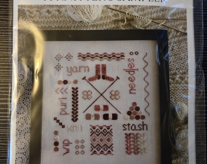 October House A Knitters Sampler Cross Stitch Kit. FREE SHIPPING. Estate Sale Preowned Like New Condition.