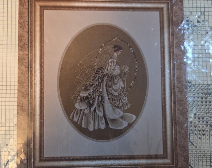 Lavender & Lace The Bride Cross Stitch Pattern. Used and Taped Condition. Free Shipping.