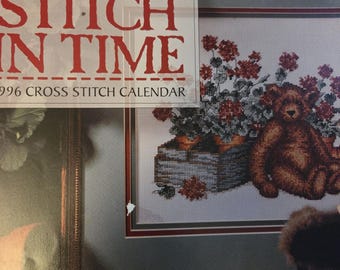 Leisure Arts 1996 A Stitch In Time Calendar. Cross Stitch Pattern. FREE SHIPPING. Used Condition