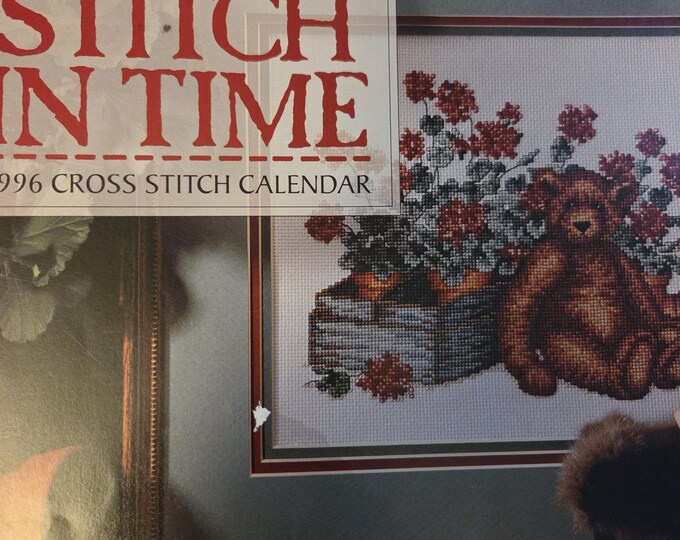Leisure Arts 1996 A Stitch In Time Calendar. Cross Stitch Pattern. FREE SHIPPING. Used Condition
