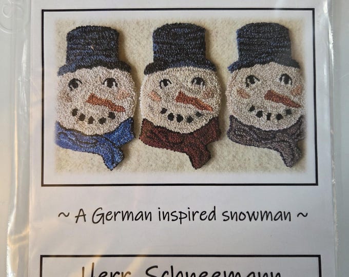 Three Sheep Studio Herr Schneemann Punch Needle Pattern. Estate Sale Preowned Good Condition. Free SHIPPING.