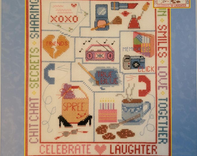 Candamar Designs Friends R Forever Cross Stitch Pattern. FREE SHIPPING. Used Condition. Some checkmarks in pen.