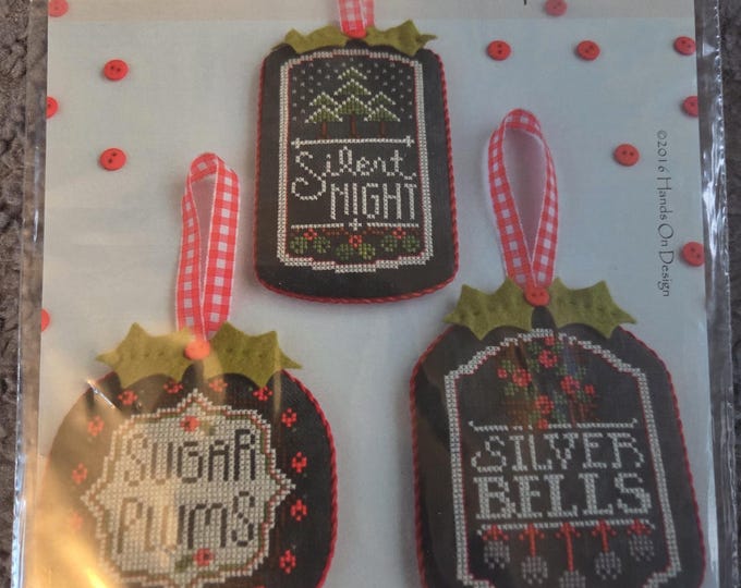 Hands on Designs Christmas Collection Part 3 Chalkboard Ornaments Cross Stitch Pattern. Free Shipping. Good Condition.