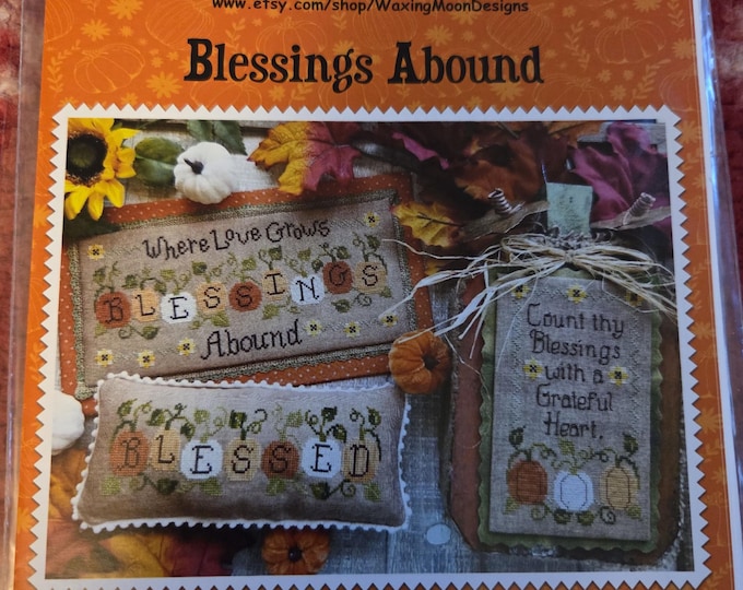 Waxing Moon Designs Blessings Around Cross Stitch Pattern. Free Shipping. Good Condition.