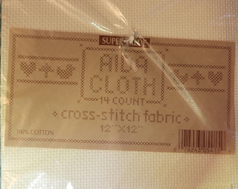 Super Value Aida Cloth 14ct 12"x12" ecru. FREE SHIPPING.