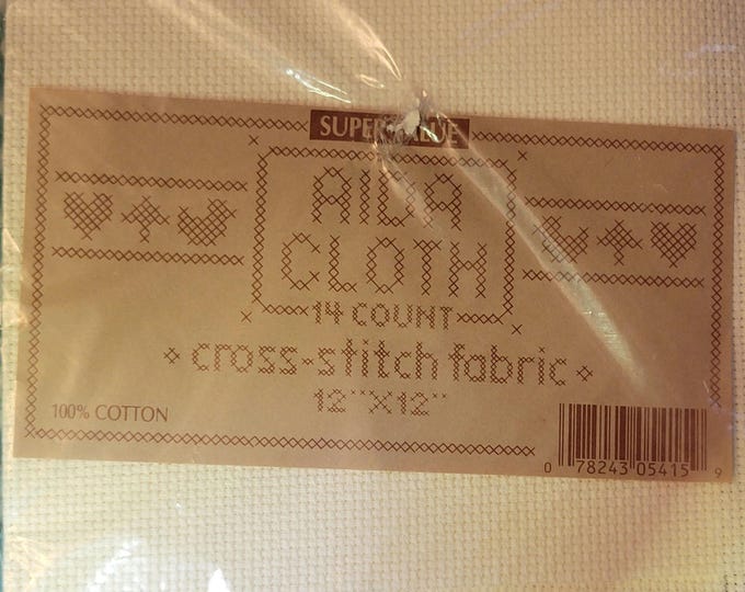 Super Value Aida Cloth 14ct 12"x12" ecru. FREE SHIPPING.