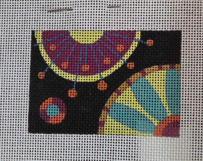 Zecca Pollen Card Case Insert  Needlepoint Canvas 18# 2.25"x3.25". Preowned Estate Sale Good Cond.