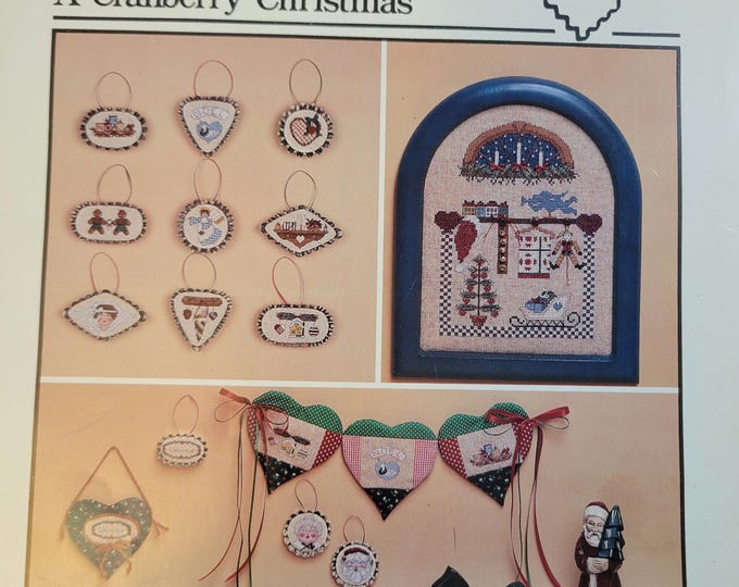 Vintage HeartStrings A Cranberry Christmas Cross Stitch Pattern Book. Free SHIPPING.