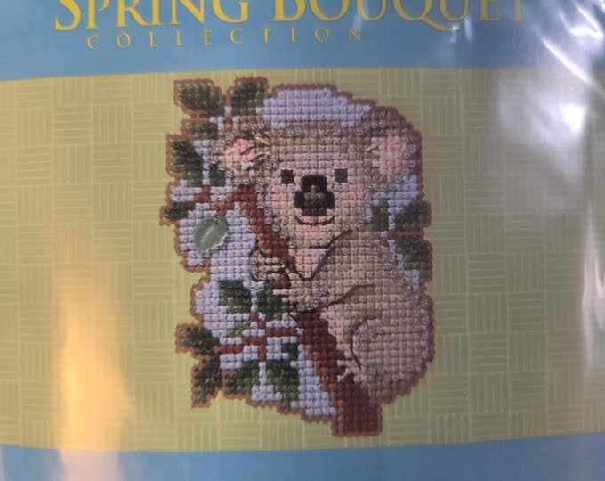 Mill Hill Spring Bouquet Koala Counted Cross Stitch Kit. FREE SHIPPING. New Condition.