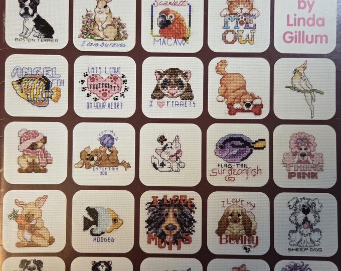 Kooler Design 99 Luvable Pets Cross Stitch Pattern FREE SHIPPING Preowned Used Condition.
