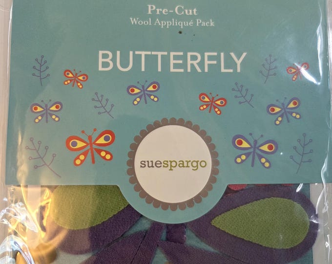 Sue Spargo Butterfly PreCut Wool Applique Pack. Free SHIPPING. Estate Preowned Good Condition.