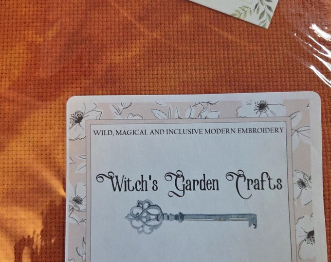 14ct Aida 15x25 Witchs Garden Wrath Hand Dyed Fabric. FREE SHIPPING.