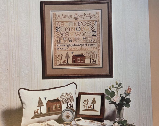 Sarah Johnson Sampler Cross Stitch Pattern. FREE SHIPPING. Used Condition.