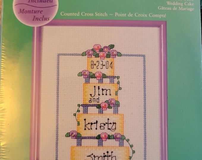 Janlynn Wedding Cake with Frame Cross Stitch Kit. FREE SHIPPING. Good Condition.