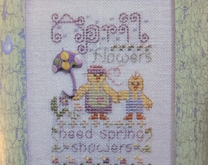 Bush Month of April Cross Stitch Pattern. FREE SHIPPING. Button not included.