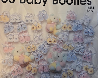 Jeanette Crews One Nighters 50 Baby Booties Cross Stitch Pattern. FREE SHIPPING. Used Condition.