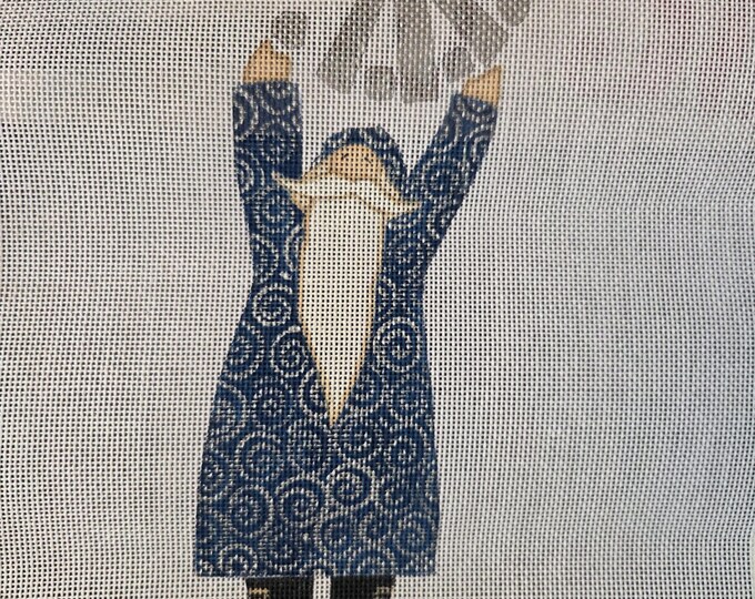 Curtis Boehringer Santa Needlepoint Canvas. 13# 13" Tall. Preowned Estate Sale Like Good Condition. Canvas Rolled.